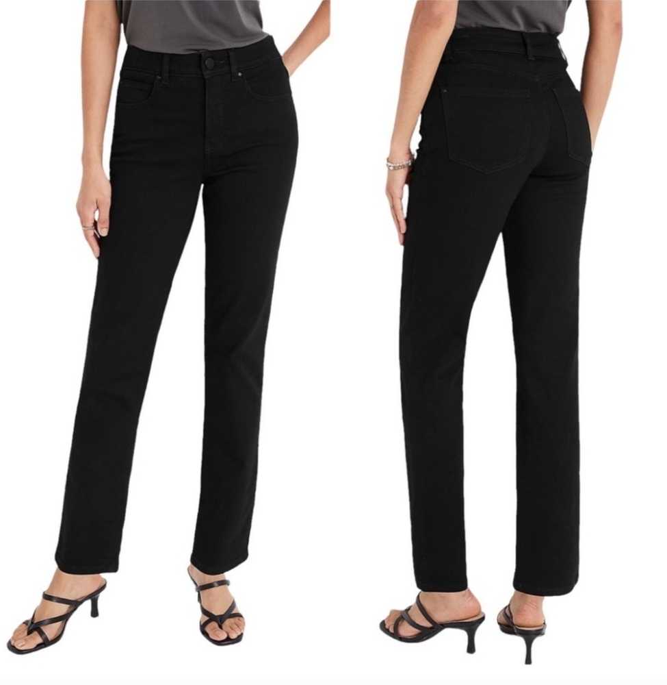 Maurices Black Everflex High Rise Straight Jeans Size 18W Sculping Casual